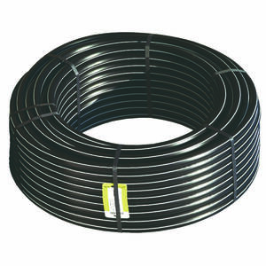 Tube irrigation noir bandes blanches Poly-HPM® PE80 PN10 couronne 25m